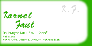 kornel faul business card